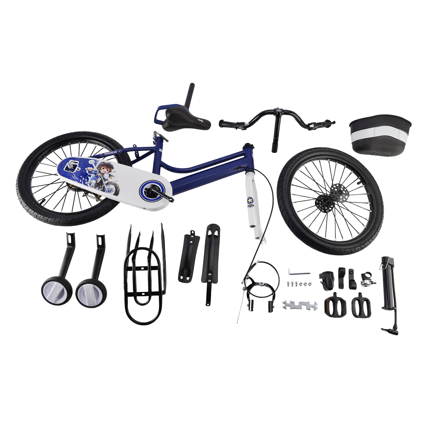 16" Kids Bike for Boys and Girls with auxiliary wheels & Rack Dark Blue (Copy)