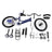 16" Kids Bike for Boys and Girls with auxiliary wheels & Rack Dark Blue