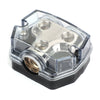 Heat resistant Splitter Clear Cover Nickel Plated 2pcs Distribution Block 1x0 In 2x0 GA Out Splitter Fusebox plastic housing for Car Audio Marine