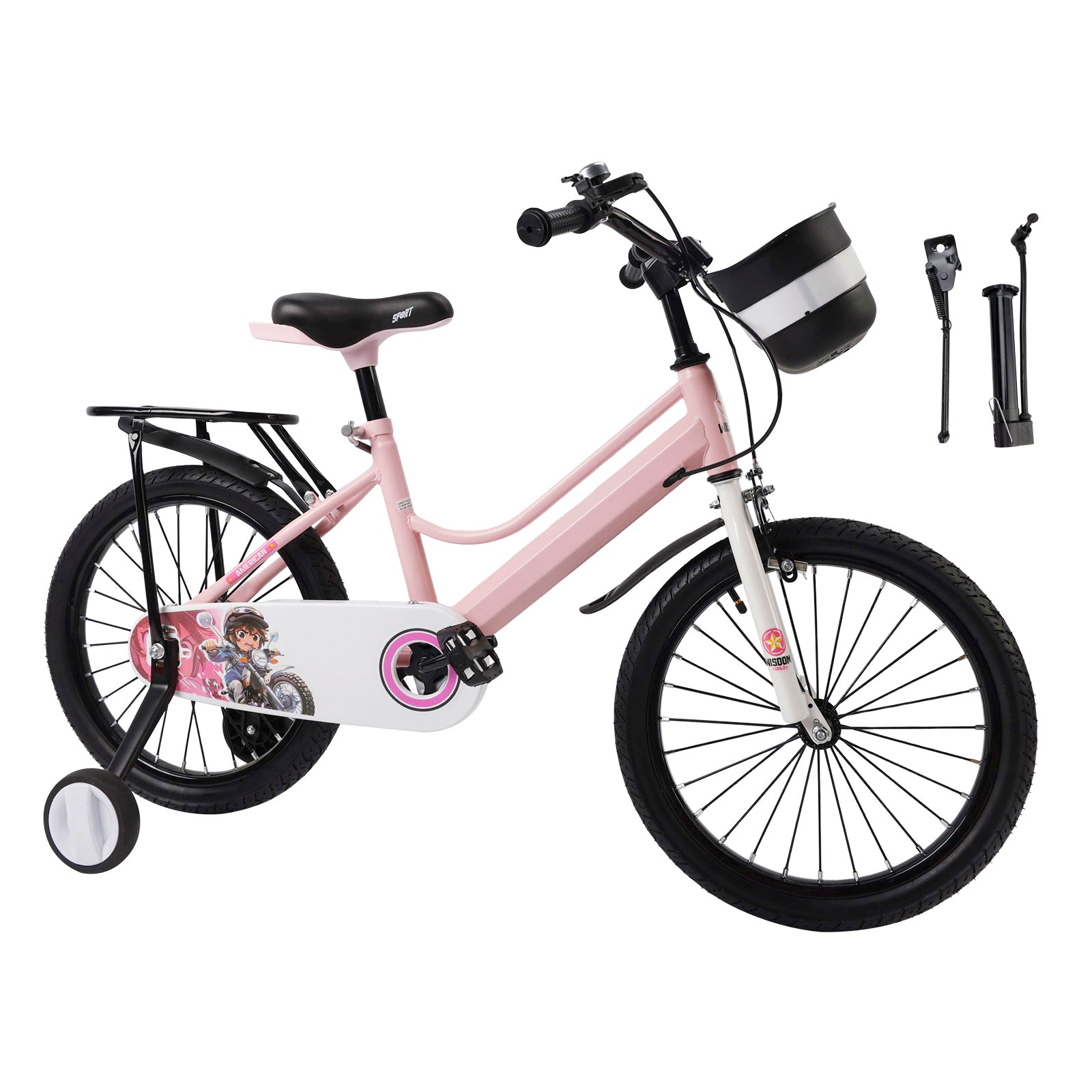 16" Kids Bike for Boys and Girls with auxiliary wheels & Rack Dark Blue