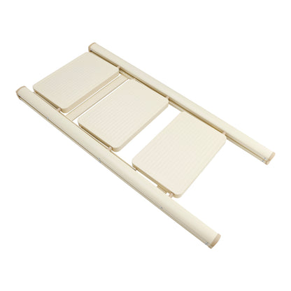 3-Step Folding Stepladder with Wide Anti-Slip Pedals, 330 lbs Capacity Lightweight Step Stool for Home & Kitchen (Cream White)