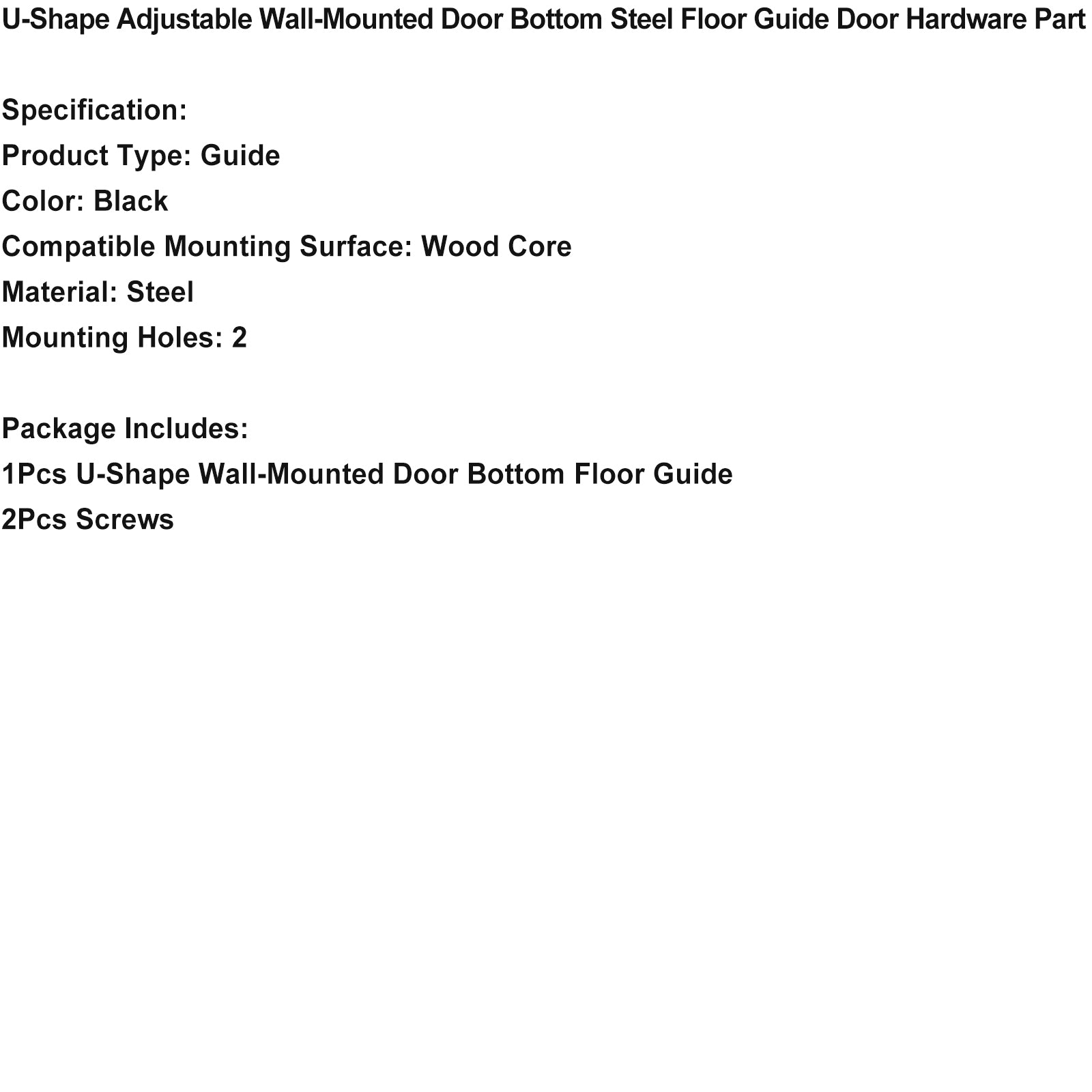 U-Shape Adjustable Wall-Mounted Door Bottom Steel Floor Guide Door Hardware Part