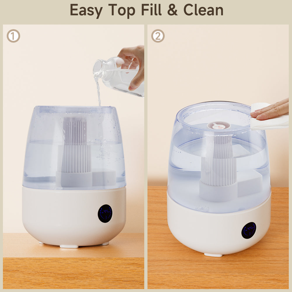 6.8L Cool Mist Humidifier & Diffuser with Remote - Top Fill for Bedroom, Plants & Baby