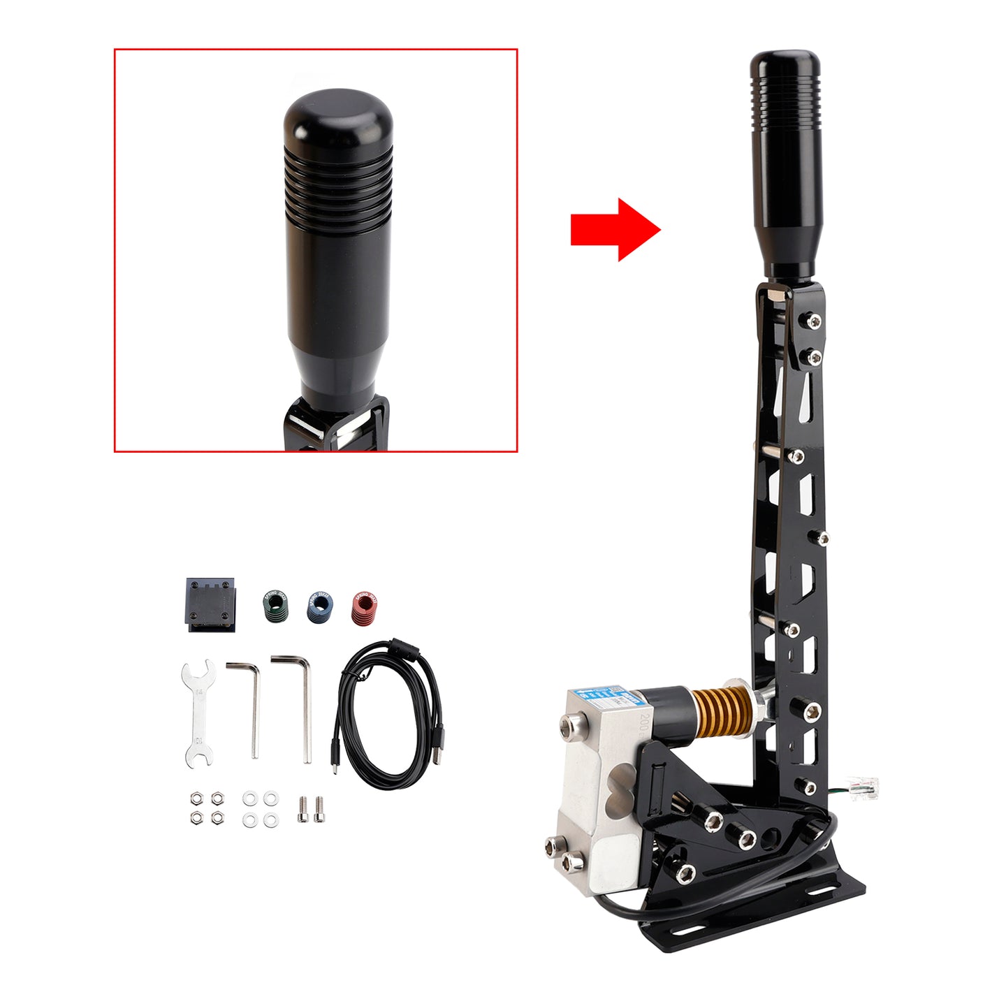 USB Handbrake Sim For PC Racing Games Logitech G29/G27/G25 T300 T500 RS PC 64bit 200KG Load Cell SIM Racing For Rally Adjustable