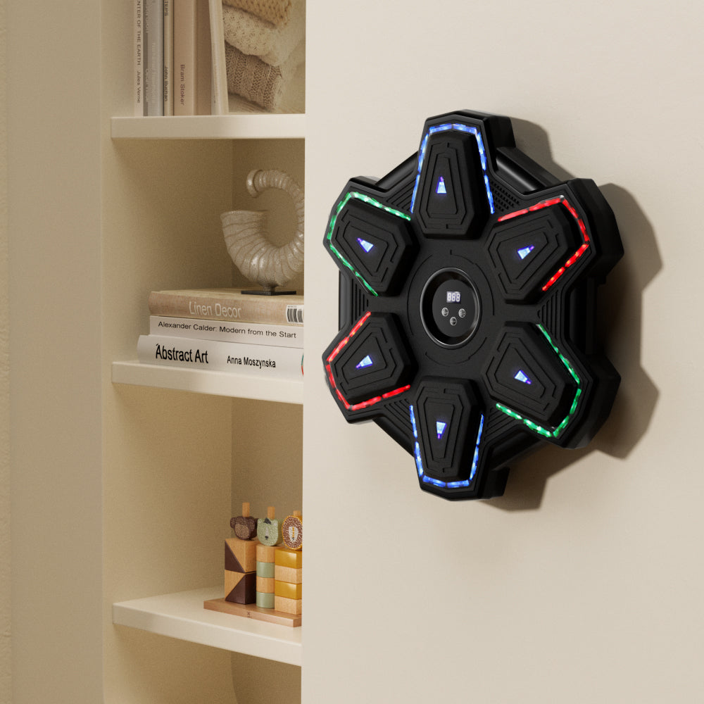 Colorful LED Music Punching Machine with Gloves – Bluetooth Boxing Trainer Wall-Mounted for Adults Perfect for Home & Office Workouts (Copy)
