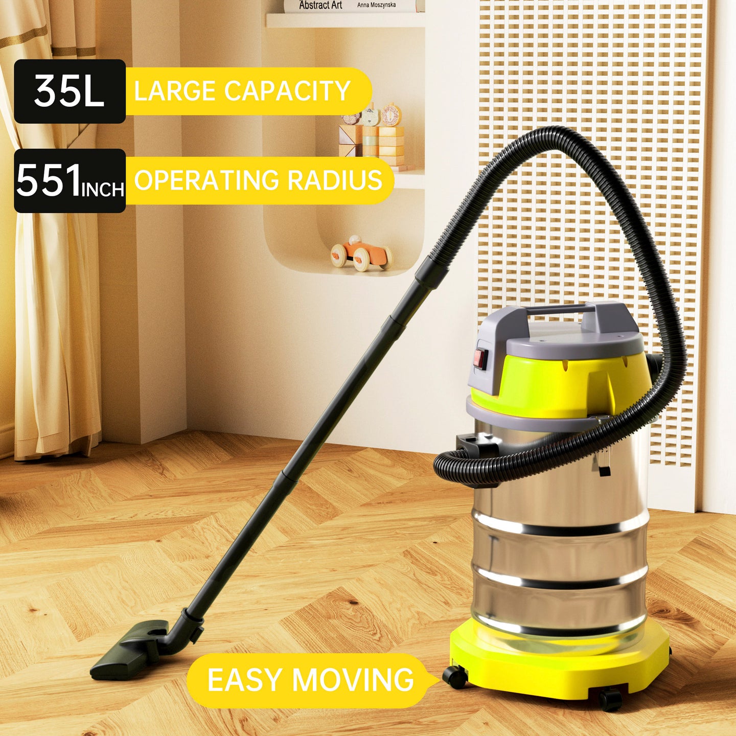 Wet Dry Blow Three Uses 10 Gallon 3200w 8 Peak Hp Stainless Steel Vacuum Cleaner