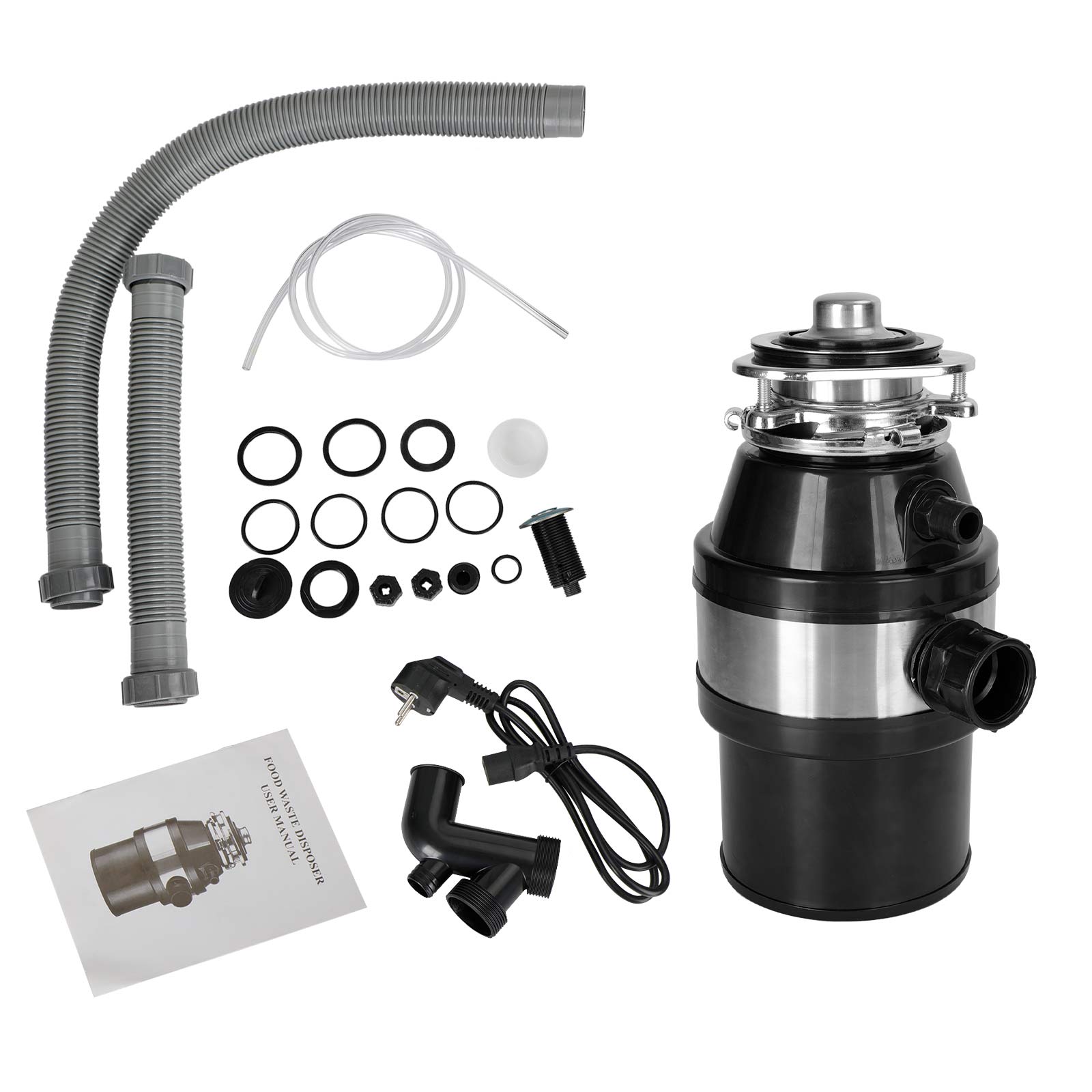 Garbage Disposal 3/4 HP 2800 RPM Under Sink Kitchen Food Waste Disposer w/ Plug