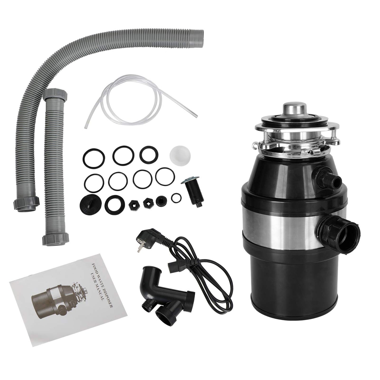 Garbage Disposal 3/4 HP 2800 RPM Under Sink Kitchen Food Waste Disposer w/ Plug