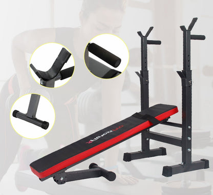Adjustable Weight Bench Folding Bench Press w/Barbell Rack Pec workout