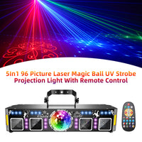5In1 96 Picture Laser Magic Ball UV Strobe Projection Light With Remote Control
