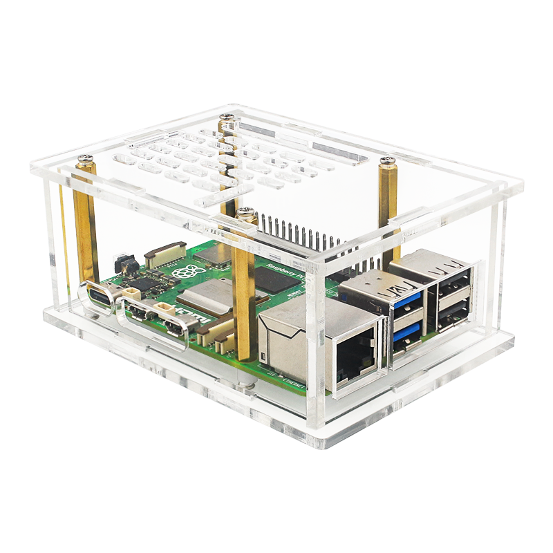 Raspberry Pi 5 PCI-E to M.2 Adapter Board Acrylic Box Adapter Case With Radiator