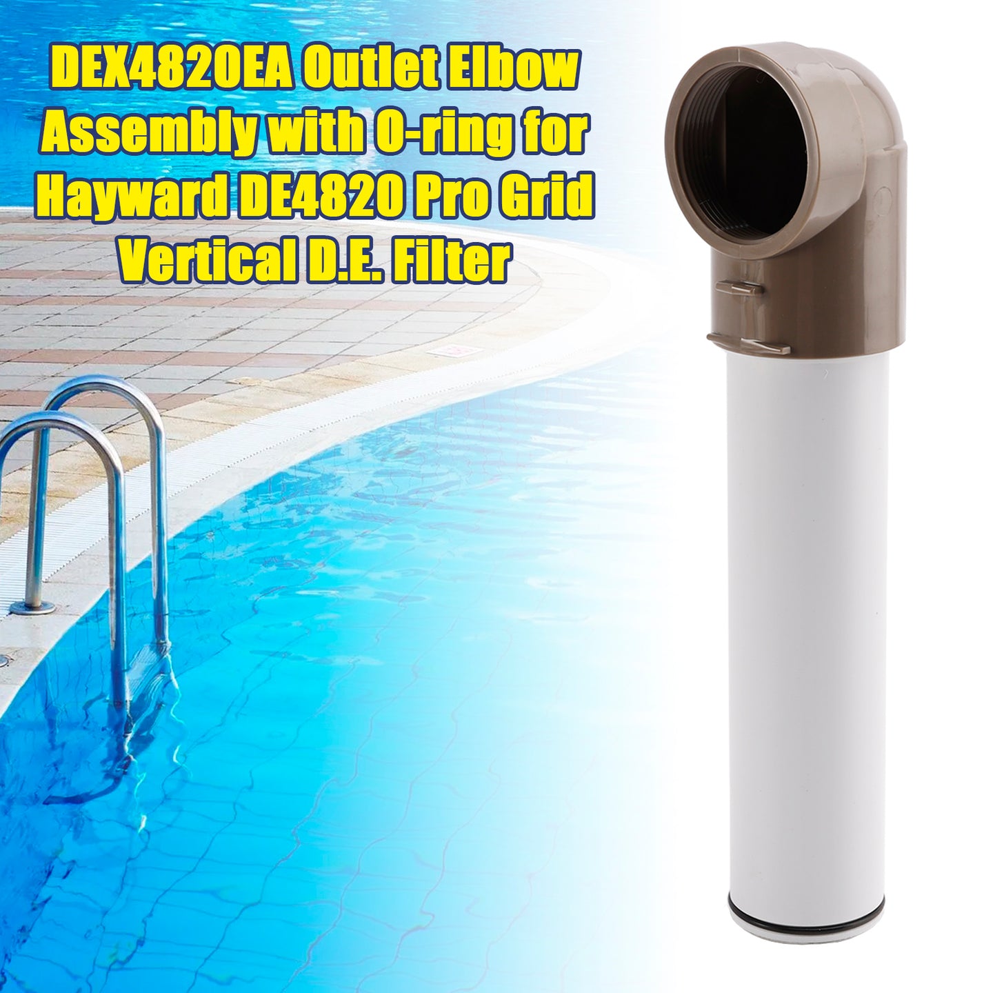 DEX4820EA Outlet Elbow Assembly with O-Ring, Replacement for Hayward Pro-Grid DE4820 D.E. Pool Filter