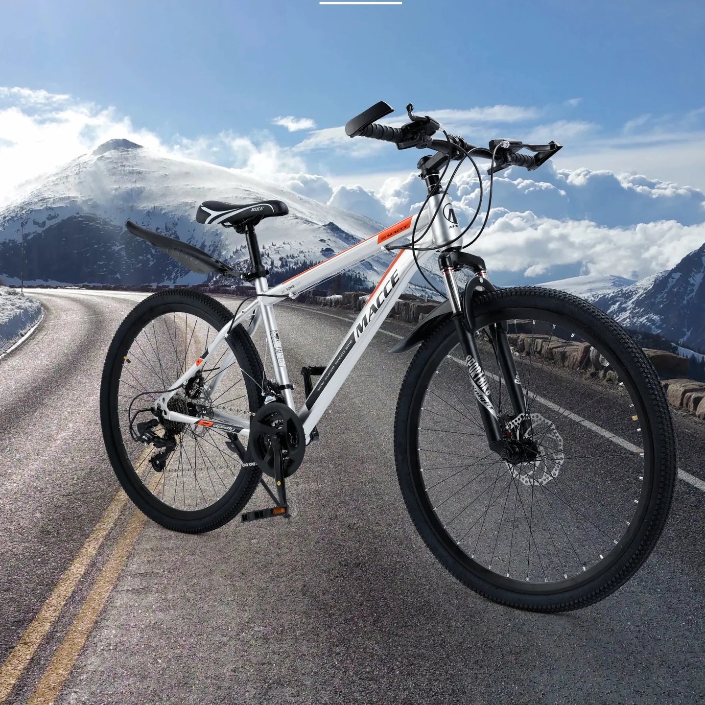 Silver 26 inch wheels 27 speed double disc brake mountain bike (Copy)
