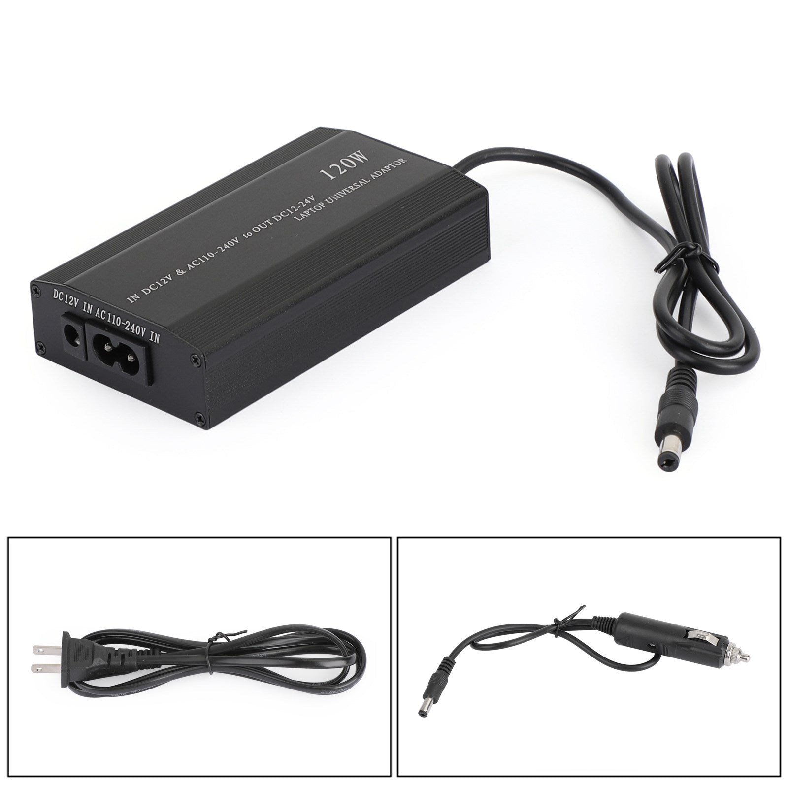Universal 120W Laptop Charger Power Supply – AC/DC Adapter with 34 Tips for Notebook, Car & Home Use (US Plug)