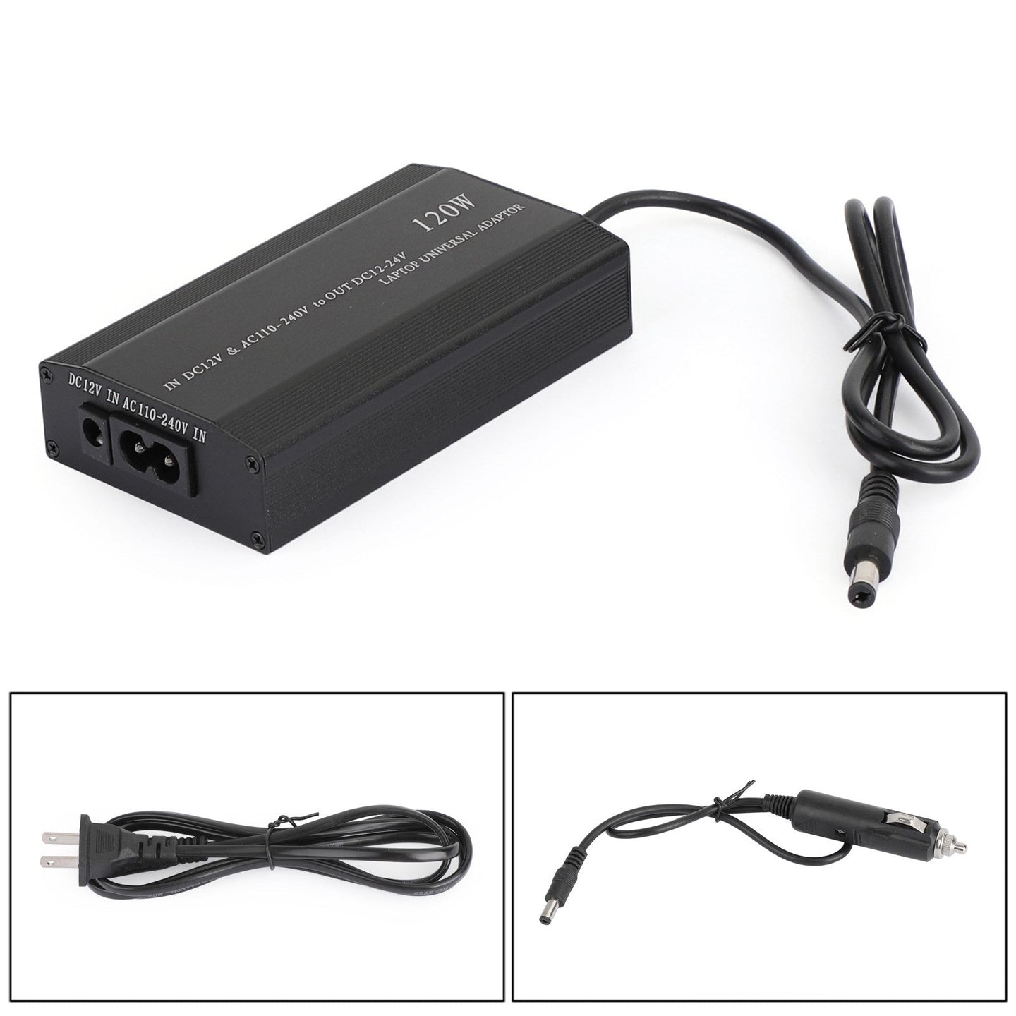 Universal 120W Laptop Charger Power Supply – AC/DC Adapter with 34 Tips for Notebook, Car & Home Use (US Plug)