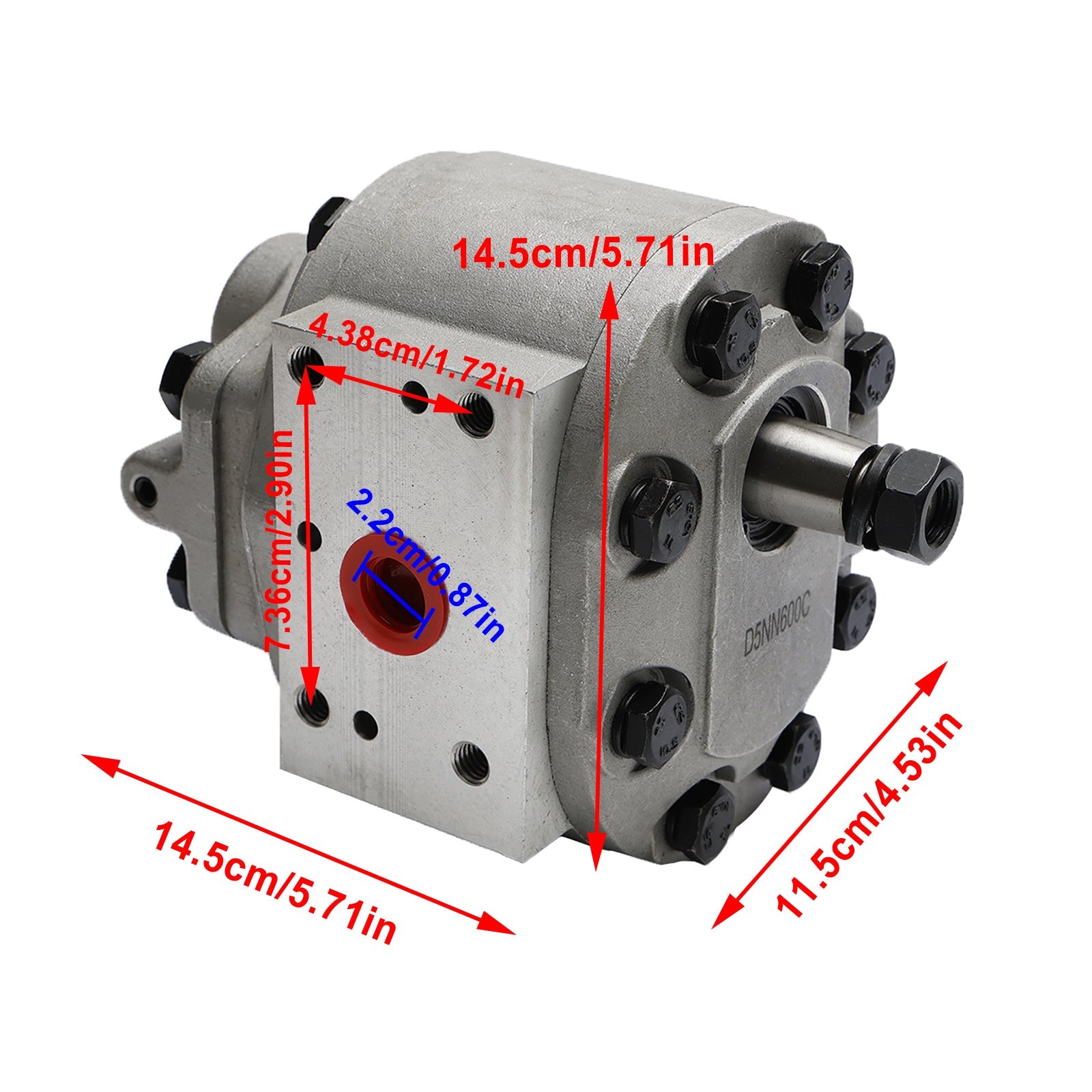 D5NN600C Hydraulic Pump with 1:3 Assist Ratio for Ford 8000, 8700, 9600, 9700 Tractors, Replaces 83903943
