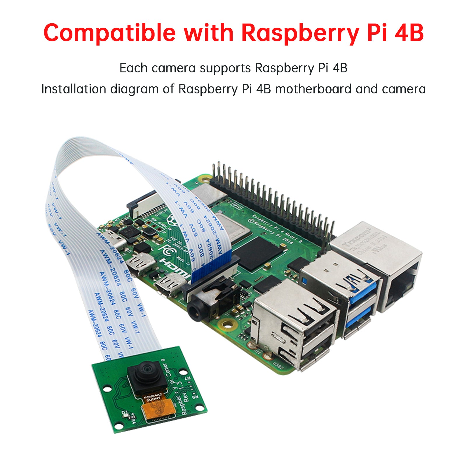 Raspberry Pi 4B 5 Million Camera OV5647 HD Camera Module Fixed Focus/Auto Focus