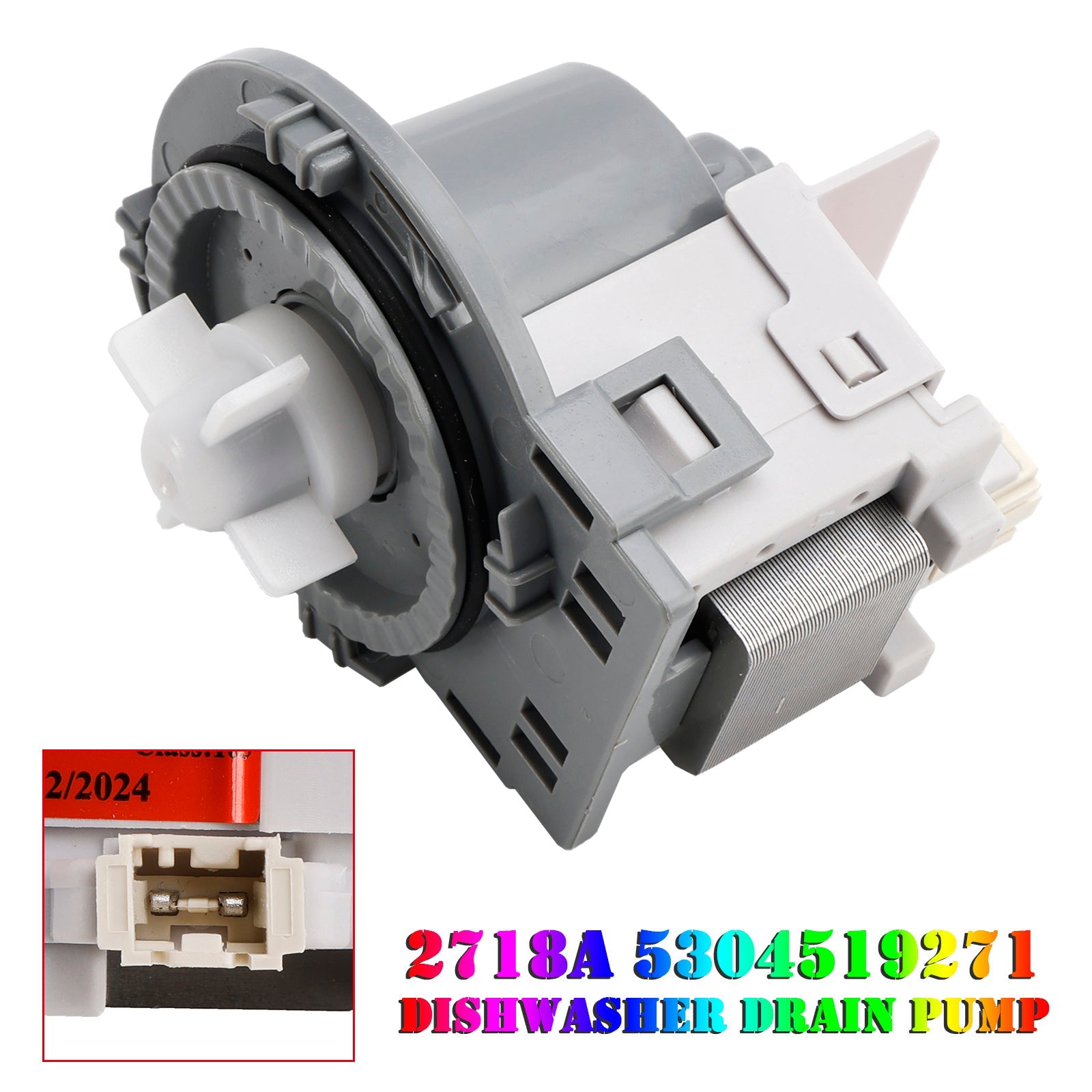 Dishwasher Drain Pump for Frigidaire, Kenmore, Electrolux & Gibson, Replaces 5304519271, 2718A