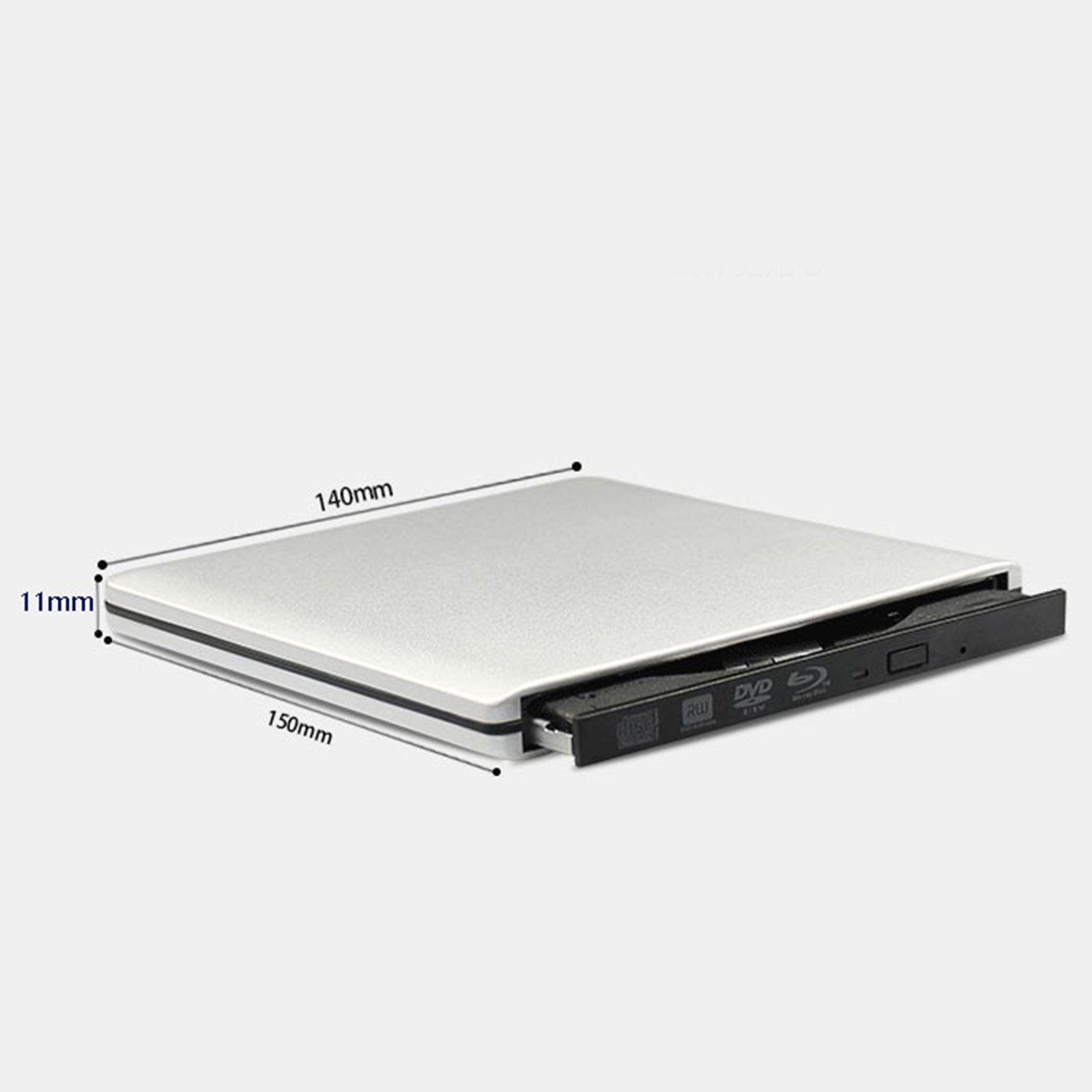 USB 3.0 External DVD/BD Burner & Recorder Drive – 4K Playback, Super Slim, Silver