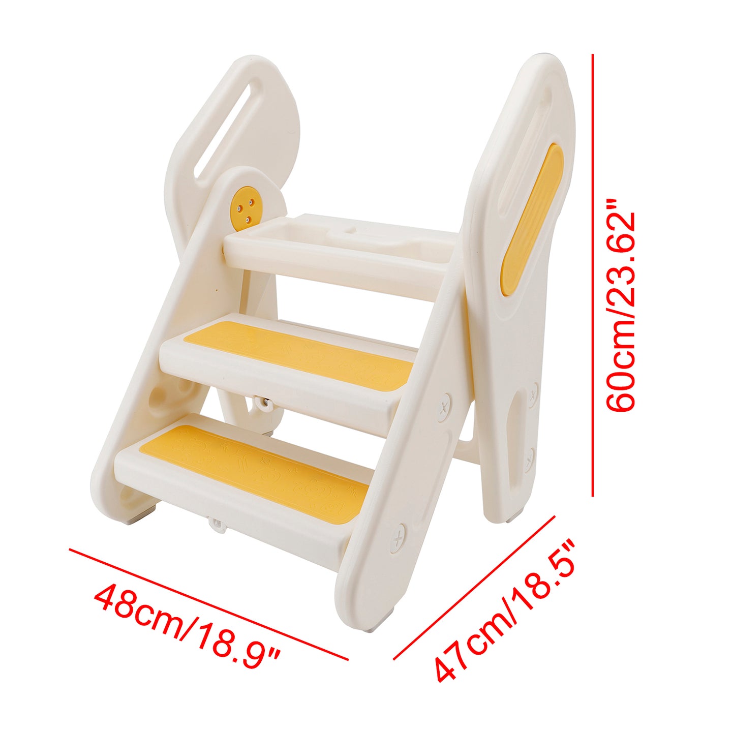 Children Foldable Footstool Hand Washing Ladder Baby Convenient Stair With Light