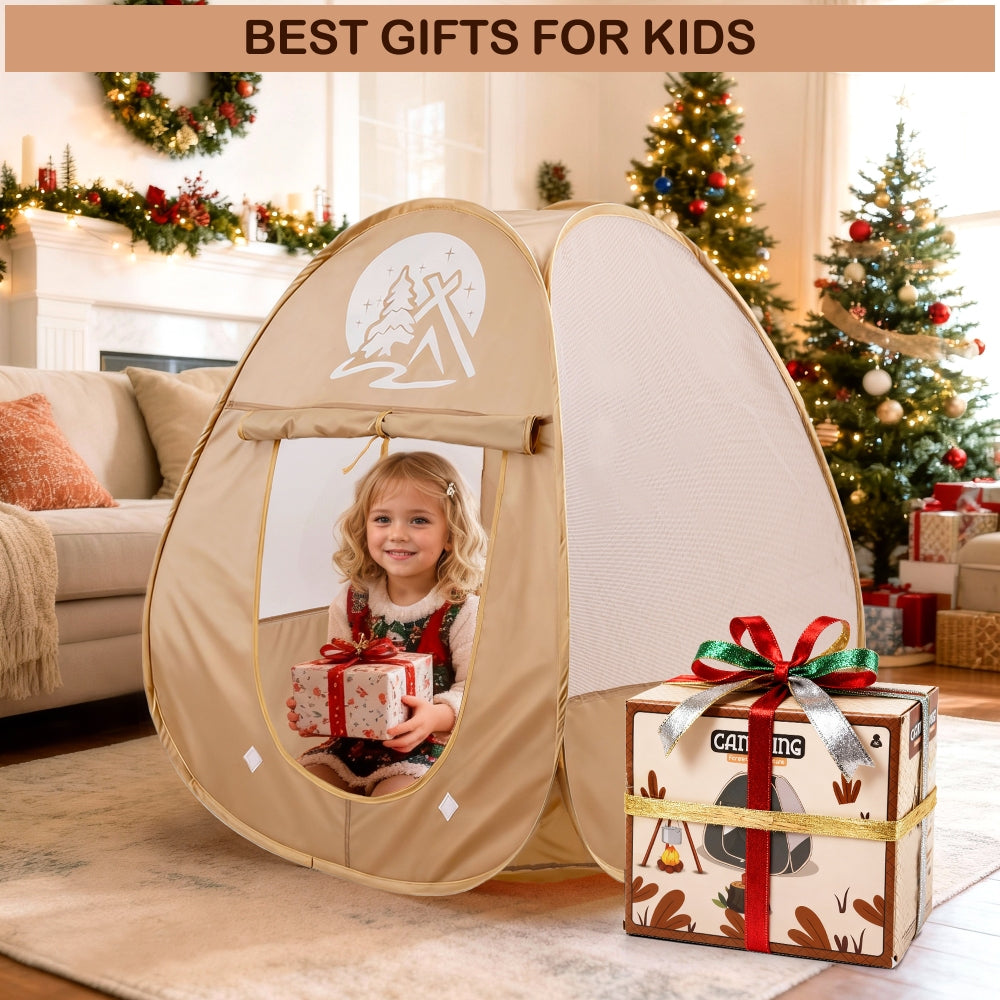 25Pcs Forest Adventure Pretend Play Set Cooking Tools Kids Camping Set with Tent