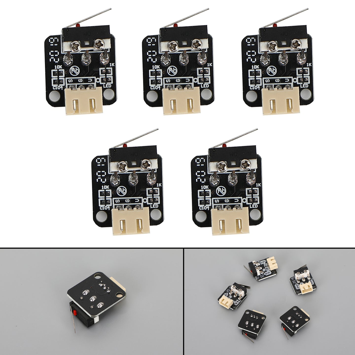 5-Pack Limit Switch End Stop for Creality Ender 3, Ender 3 Pro/V2, CR-10 & Ender 5, 3-Pin Mechanical
