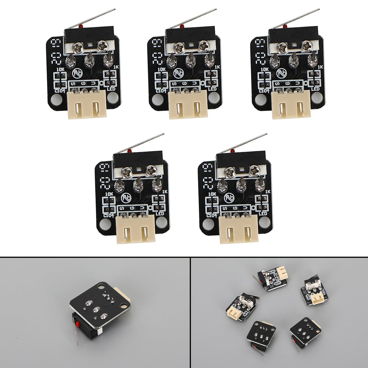 5pcs 3D Printer Limit Switch End Stop – Replacement Parts for Creality Ender 3 / CR-10, 3-Pin Connector