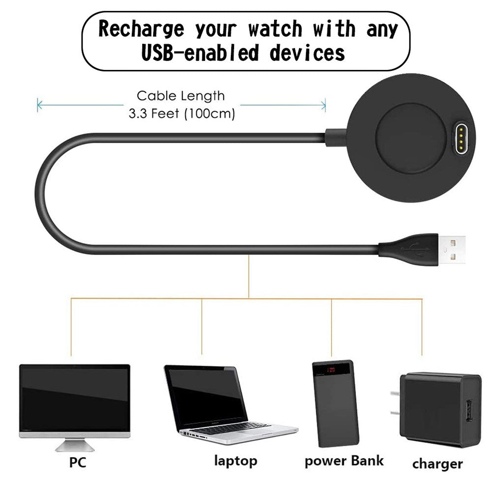 USB Charging Dock Cable + Anti-dust Cap Fit for Garmin Fenix 5 5S 5X 6X 6S Plus