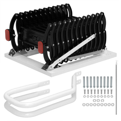 12-Step Folding Attic Ladder for 27.6" x 23.6" Wall Opening, 600 lbs Capacity Pull-Down Loft Stairs, up to 9.84ft Ceiling Height (Black)