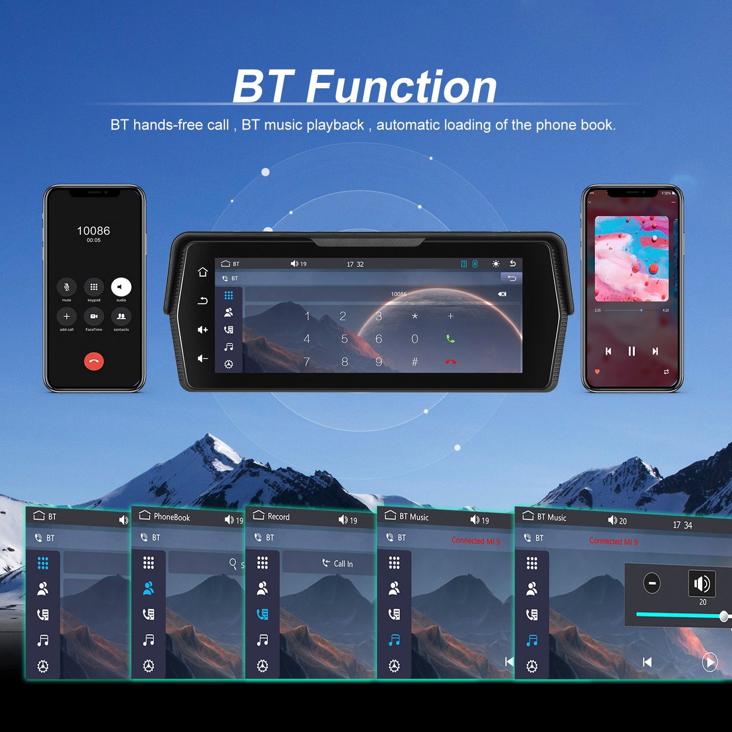 6.86-inch PND Supports Dual Recording Wireless CarPlay Android for Motorcycles