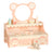 Kids Vanity Set with Storage Drawer Little Girls' Makeup Table with Mirror Toddler Pretend Play Vanity Desk with 8 Makeup Accessories Princess Vanity for 3+ Years Old Kids