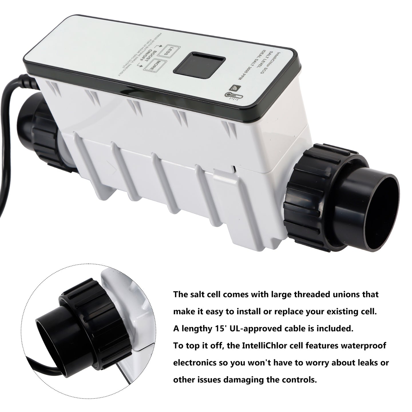 IC15 Salt Cell Chlorine Generator – Replacement System for Saltwater Pools