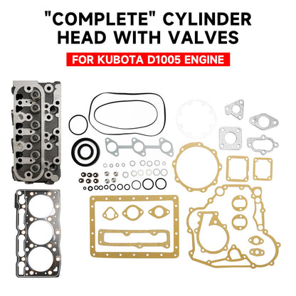 Complete Engine Cylinder Head with Full Gasket Kit for Kubota D1005 Engine