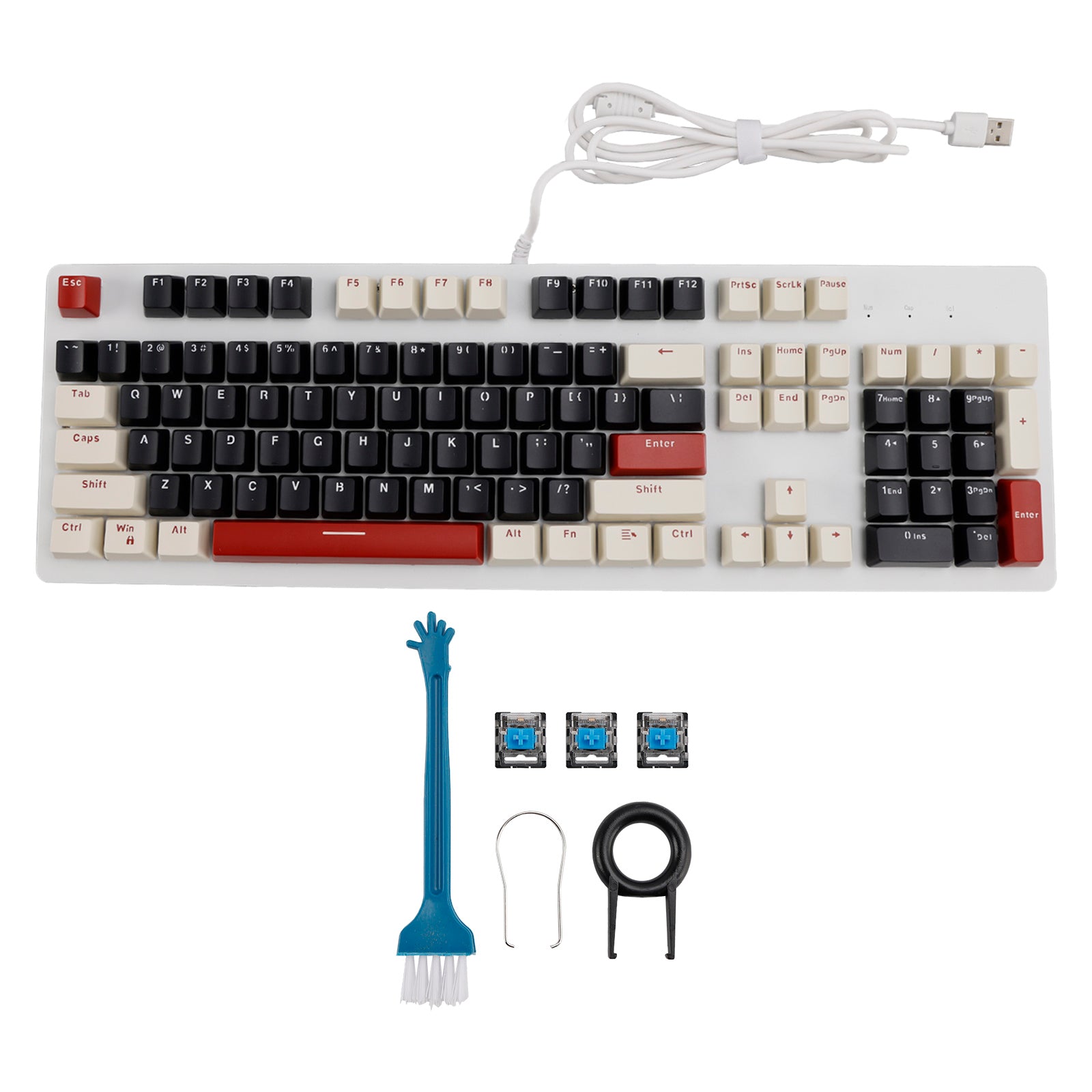 104Key Wired Mechanical Linear Switch Gaming Keyboard With Blue Switch RGB Light