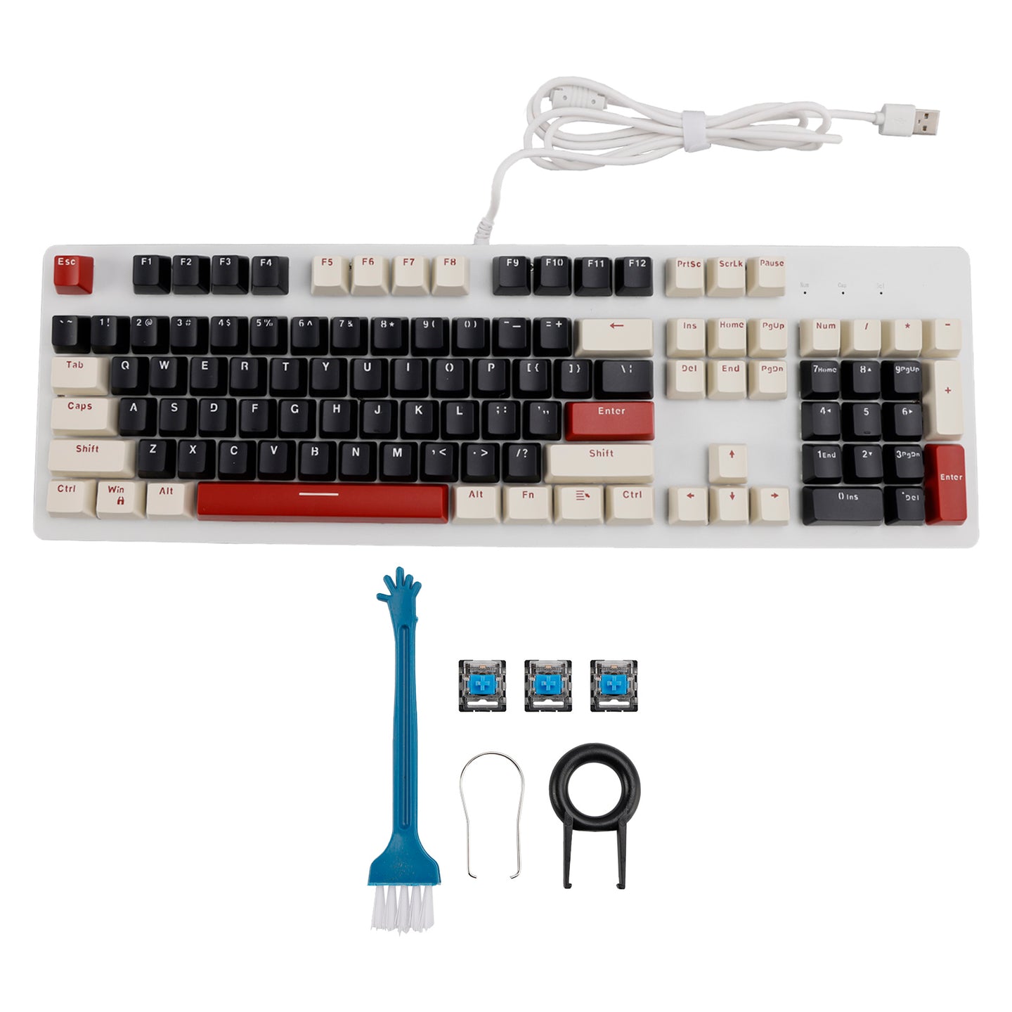 104Key Wired Mechanical Linear Switch Gaming Keyboard With Blue Switch RGB Light
