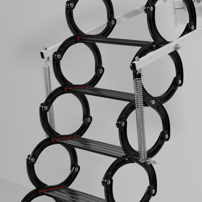 Electric Folding Attic Ladder, 13-Step for up to 11.8ft Ceilings, Fits 35" x 27.5" Opening, 500 lbs Capacity (Black)