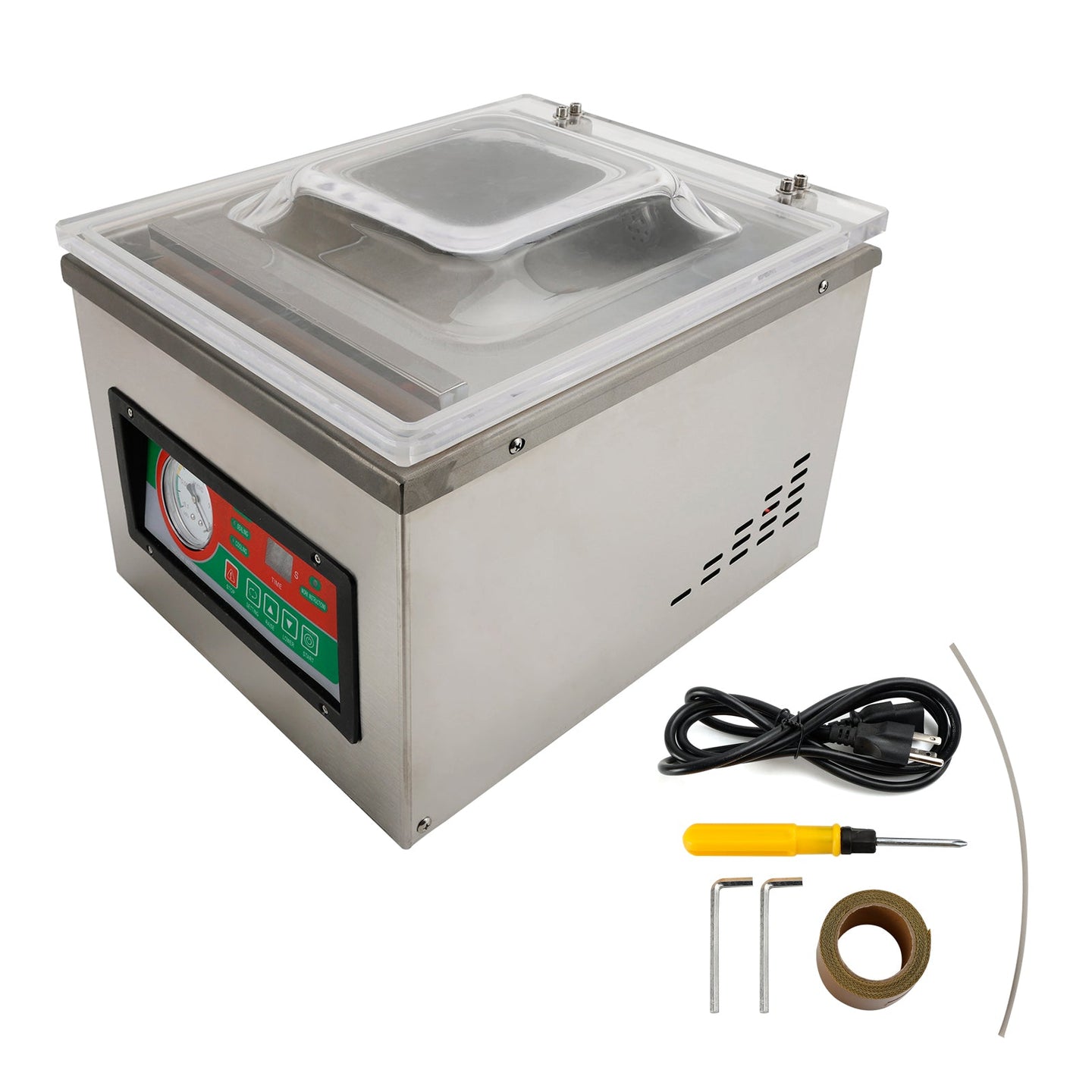 DZ-260C Commercial Vacuum Food Packaging Machine 120W Chamber Digital Sealer