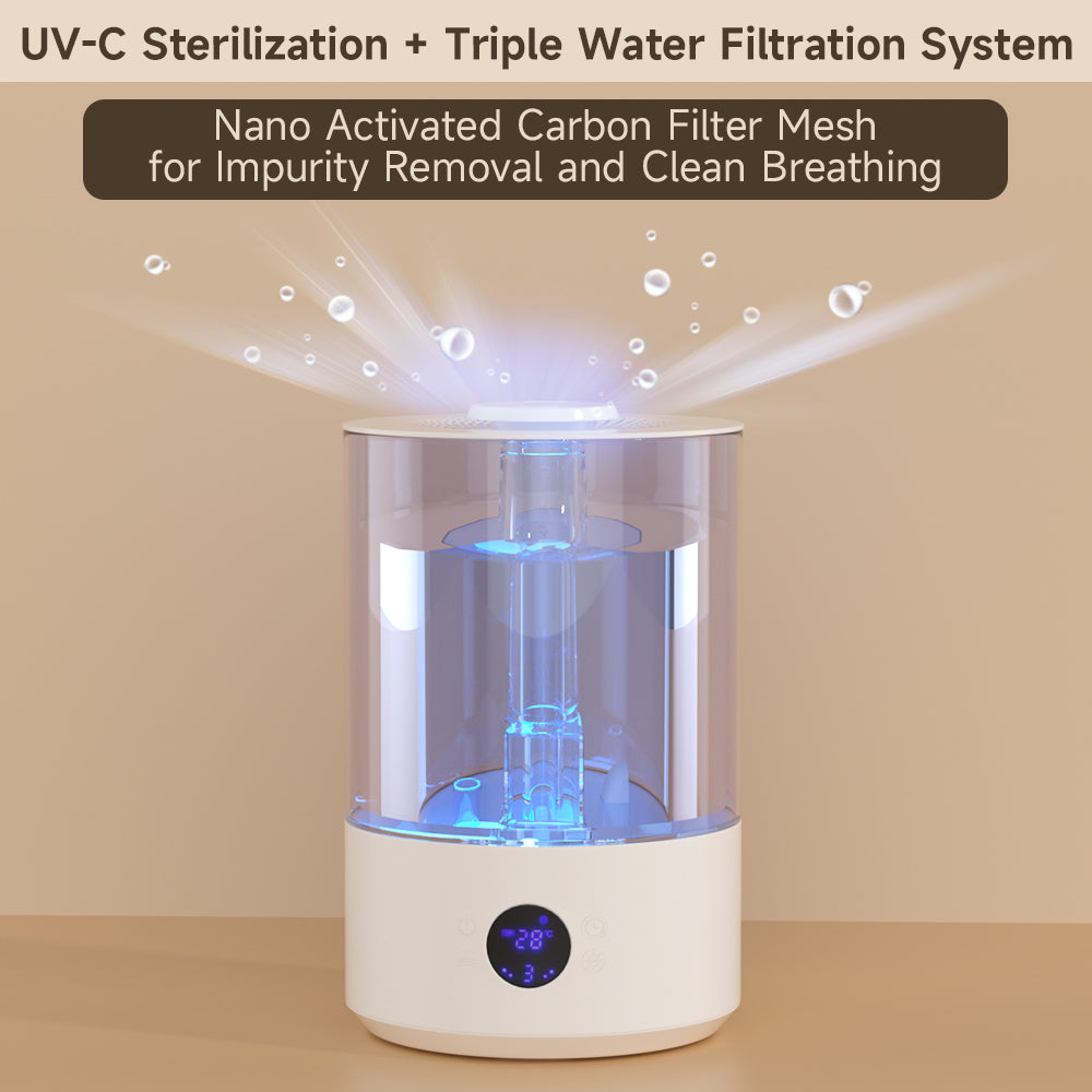 7.8L Large Humidifier for Bedroom & Home – Cool Mist Ultrasonic Top Fill Essential Oil Diffuser with Dual Mist & UV Sterilizer