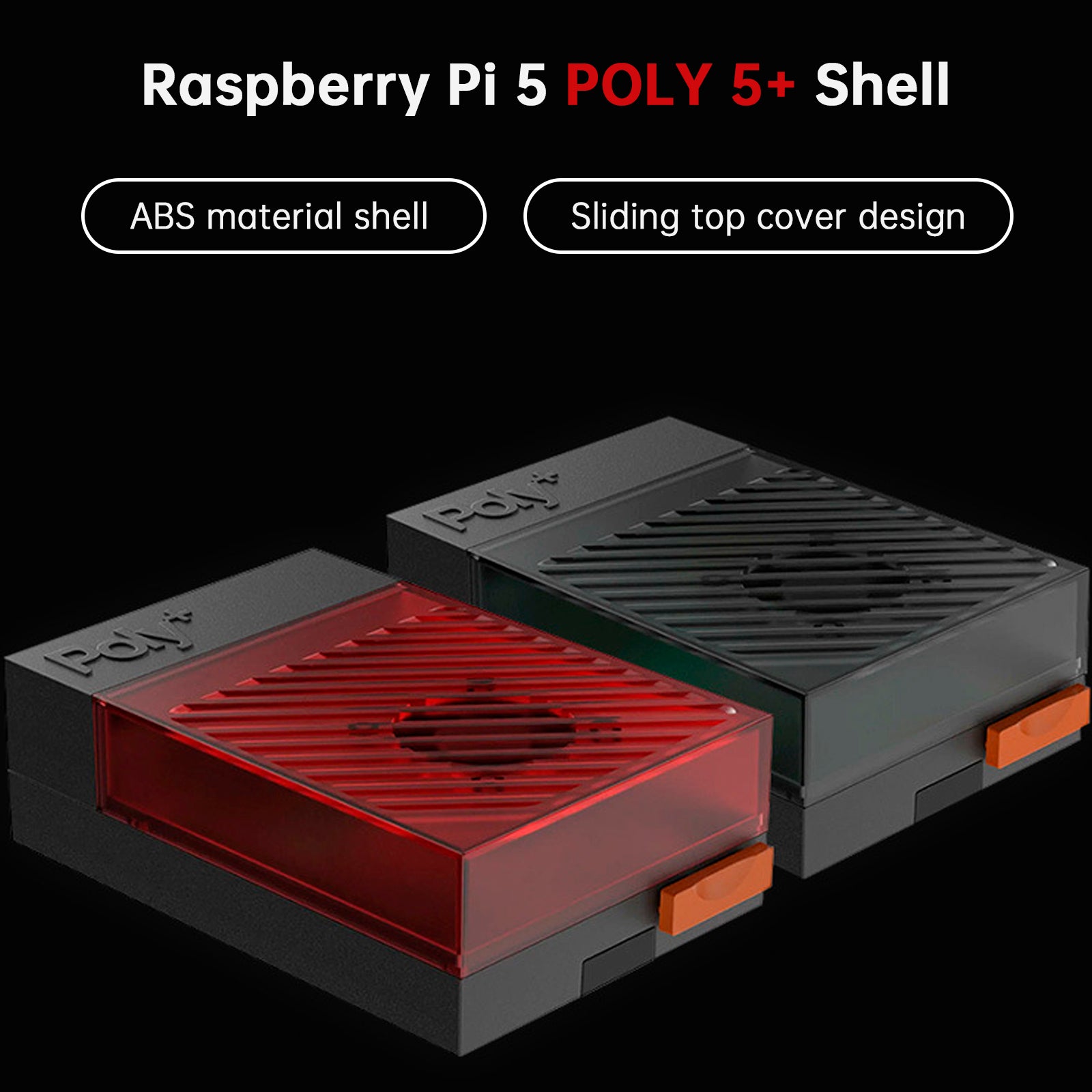 Raspberry Pi5 POLY5+ Case Argon Box Compatible with PWM Cooling Fan ABS Material