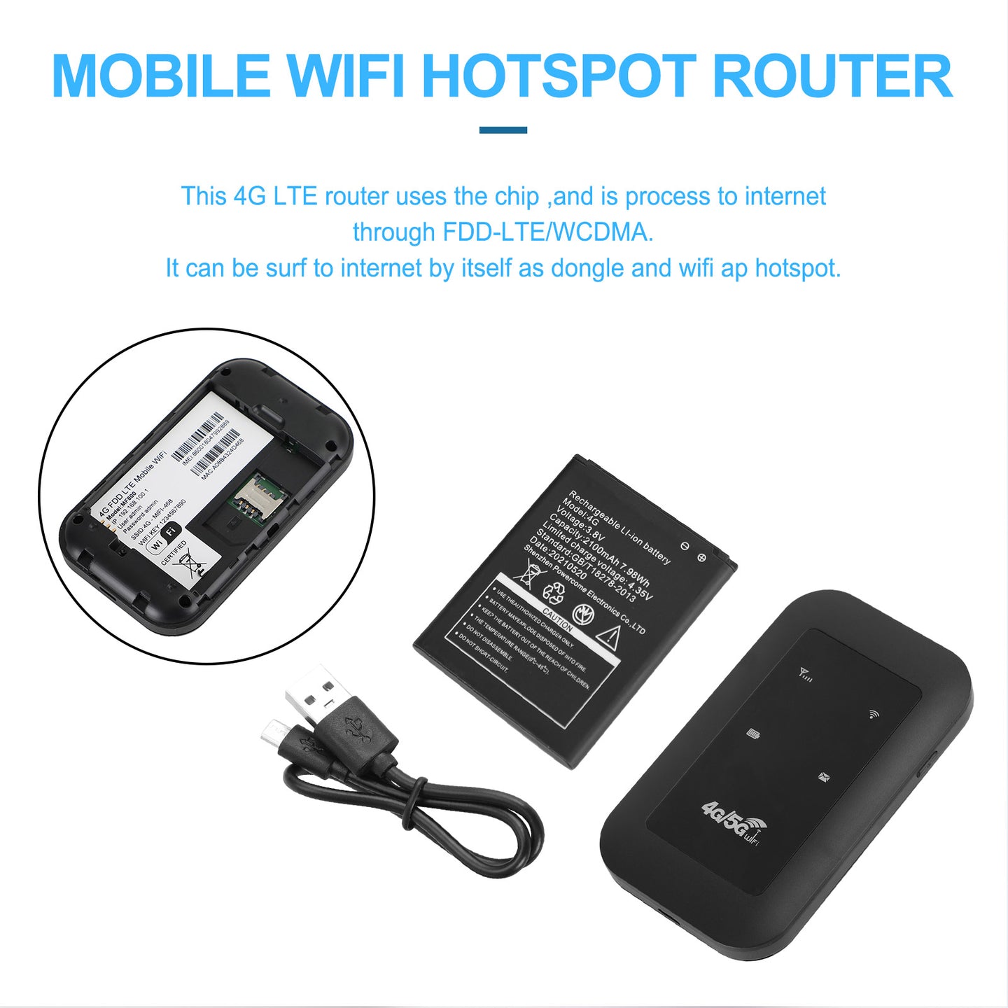 H806 4G Portable Hotspot Mini Wifi Router Modem 150Mbps LTE UMTS WCDMA Hotspot