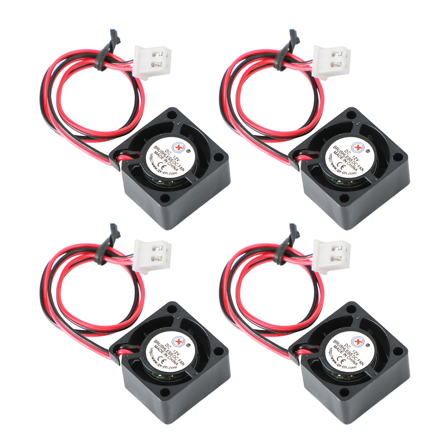 2 Pin Wire 4Pc Brushless DC Cooling Blower Fan 12V 0.05A 2010 20x20x10mm