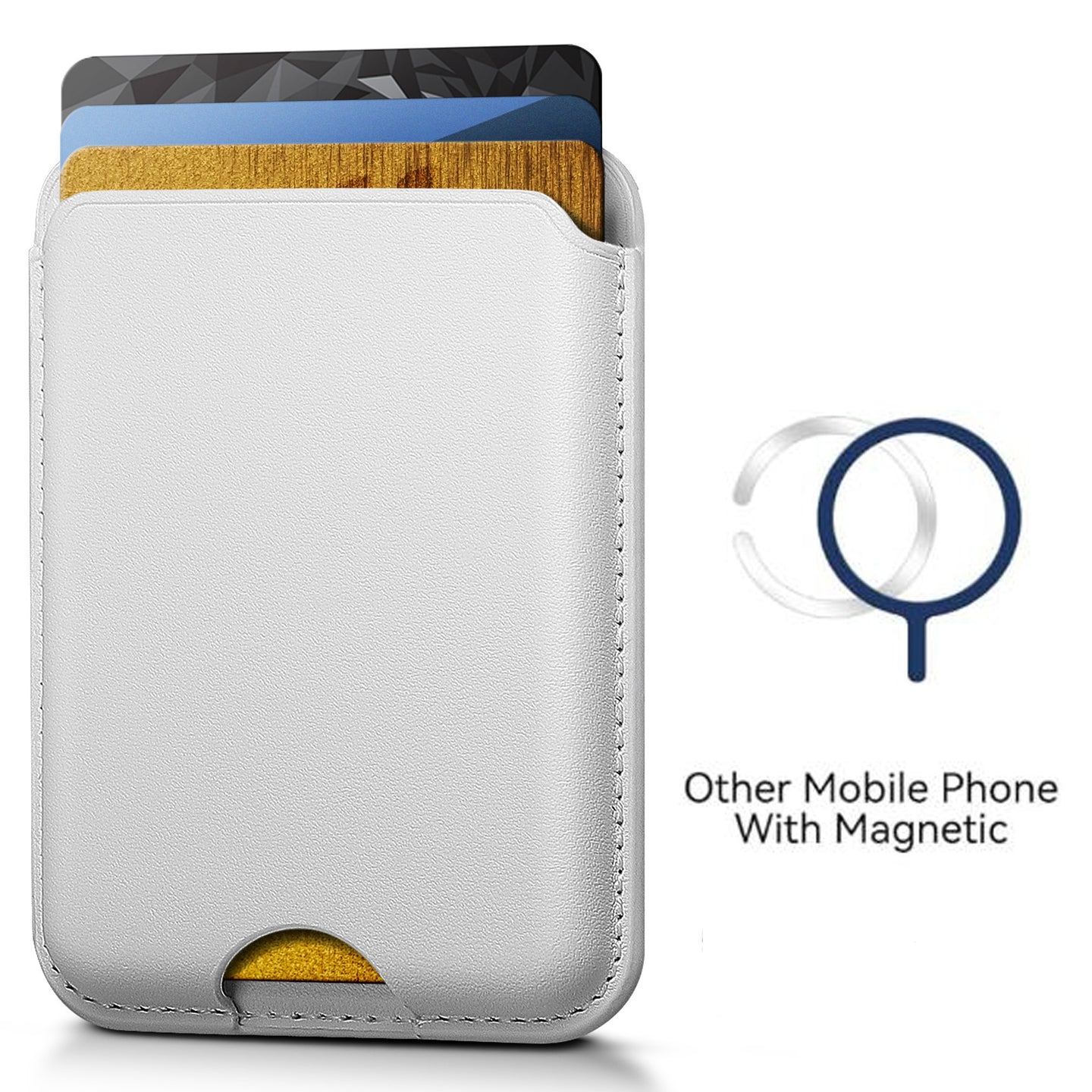 Magnetic Card Holder MagSafe Wallet 3 Card Holder RFID Protection iPhone Wallet Magnetic Strength Vegan Leather for iPhone 17/16/15/14/13/12 Series and Selected Samsung Devices