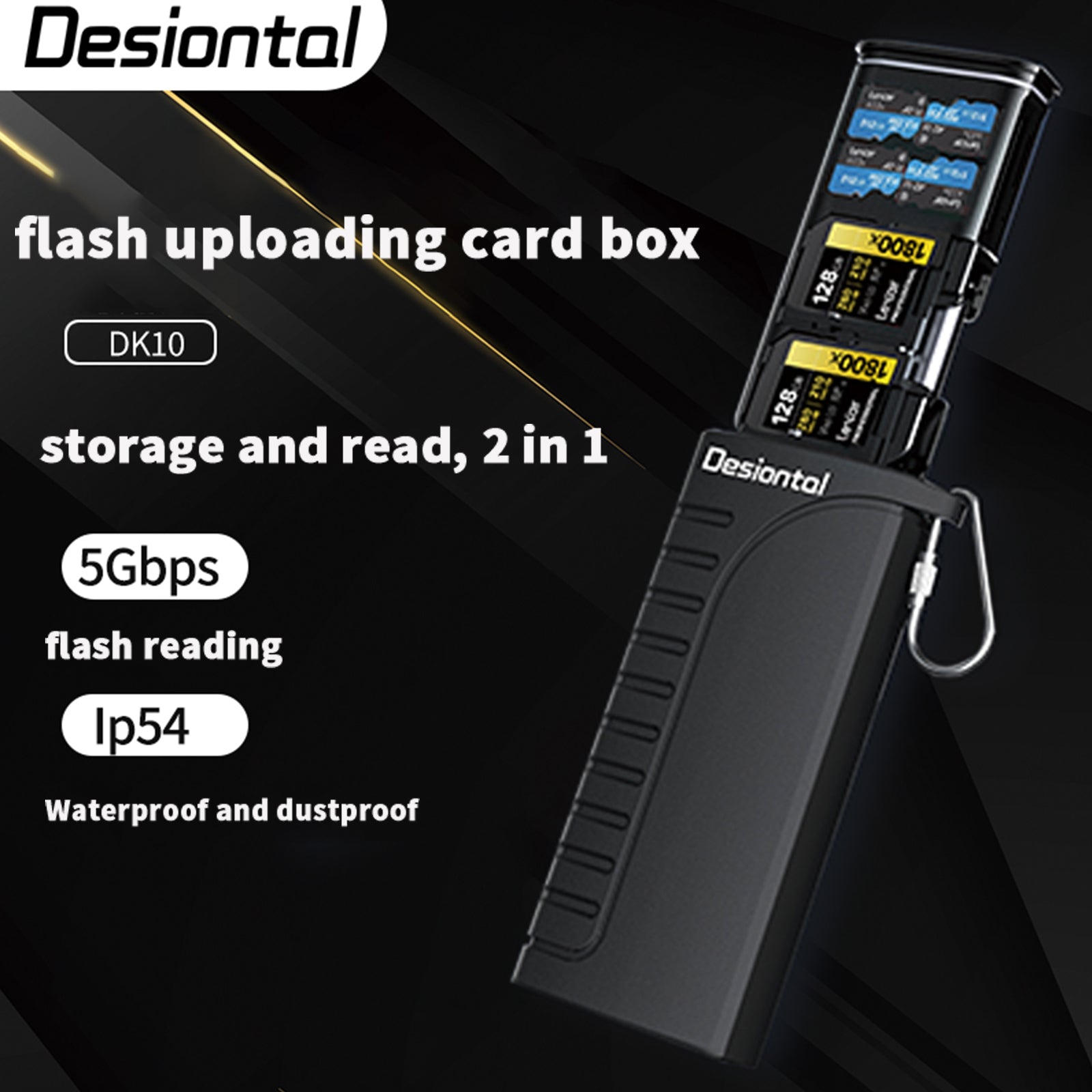 2 in 1 High-Speed Reader Flash Card Box SD Card Photo Transmission Waterproof