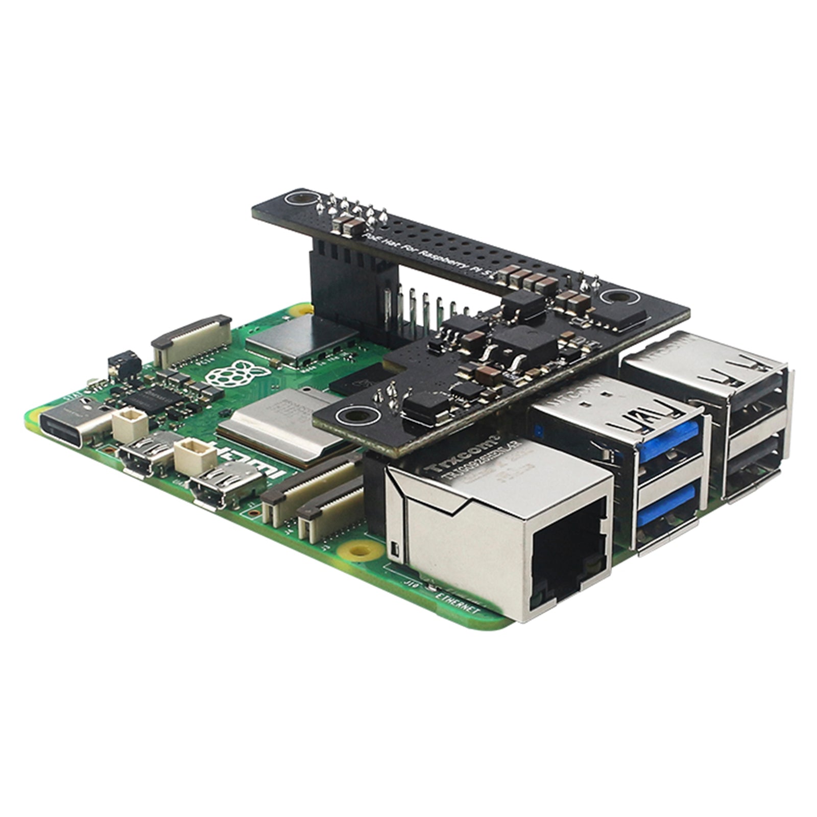 Raspberry Pi5 Dedicated POE Expansion Board 5V 4.5A Isolated Module Heat Sink