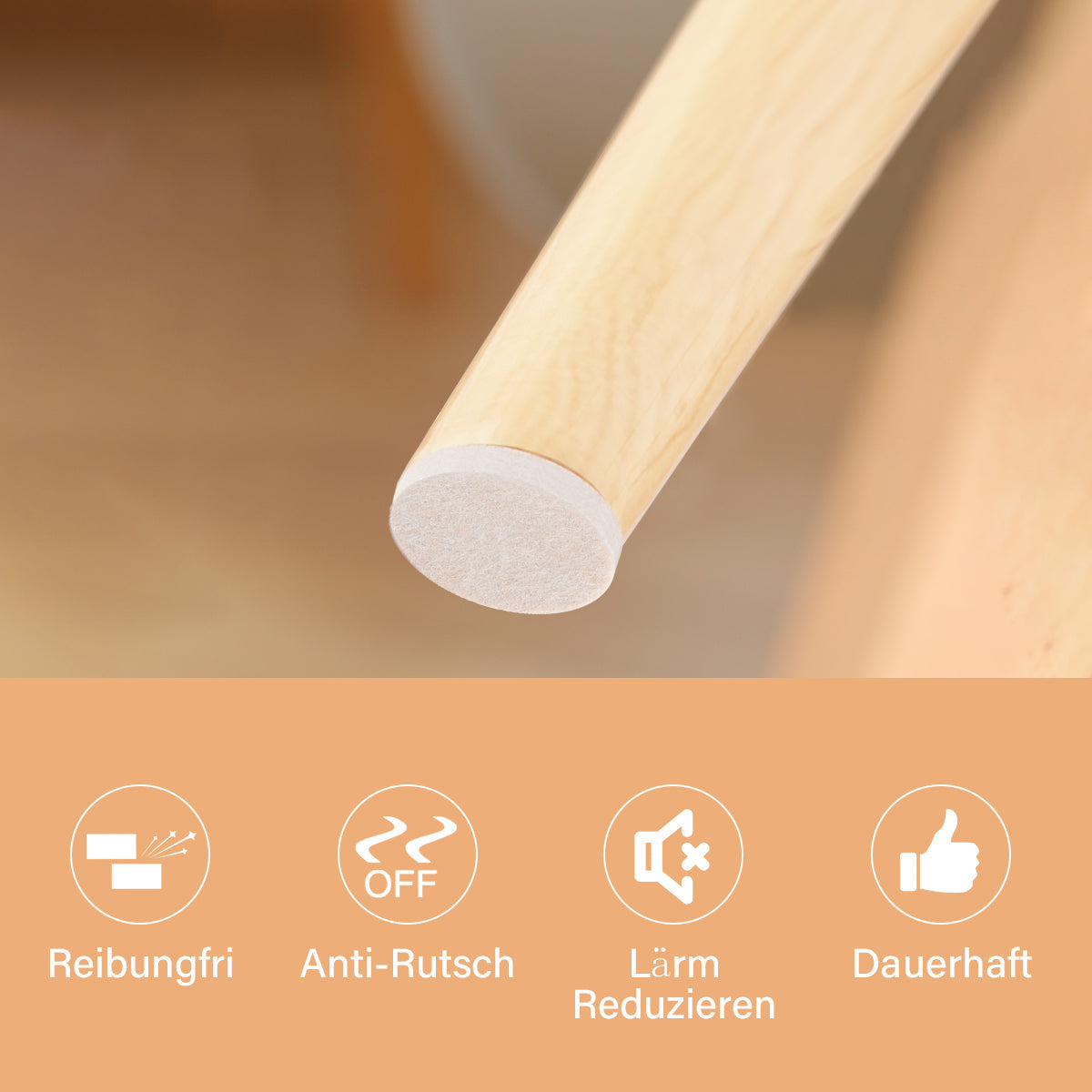 Beige Self-Stick Furniture Felt Pads 1 inch for Hard Surfaces 160 pieces one