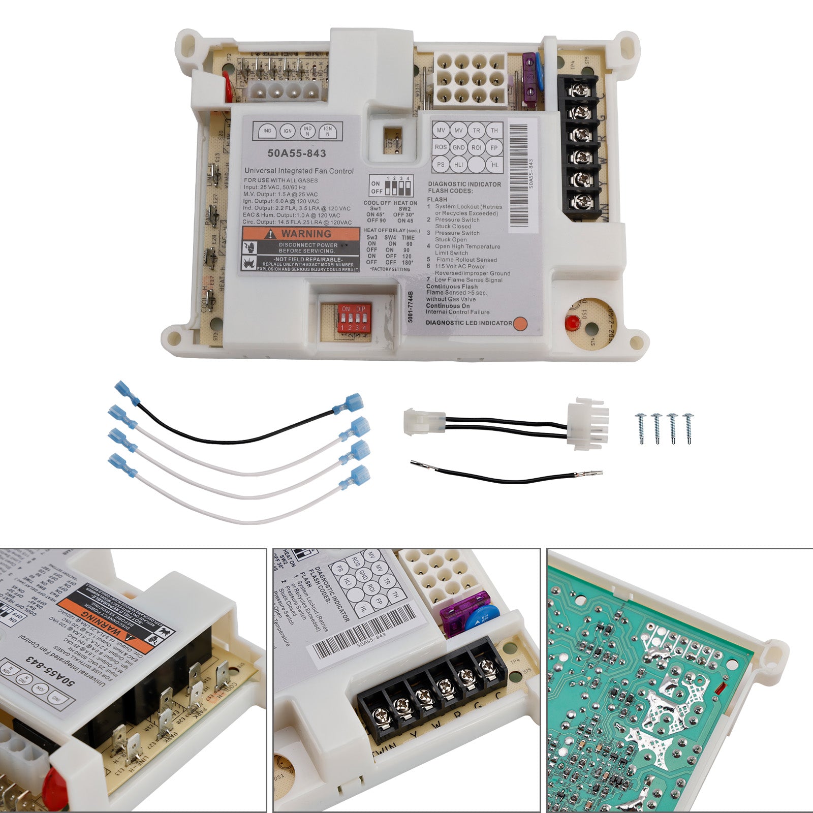 50A55-843 Furnace Control Circuit Board Replacement for White Rodgers