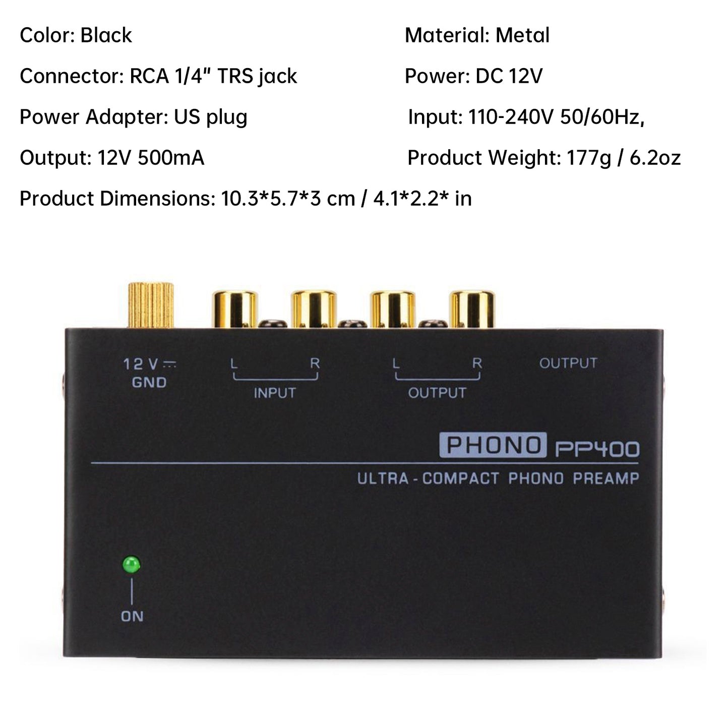 PP400 Ultra-Compact Phono Preamp Preamplifier TRS Interfaces Preamplificador