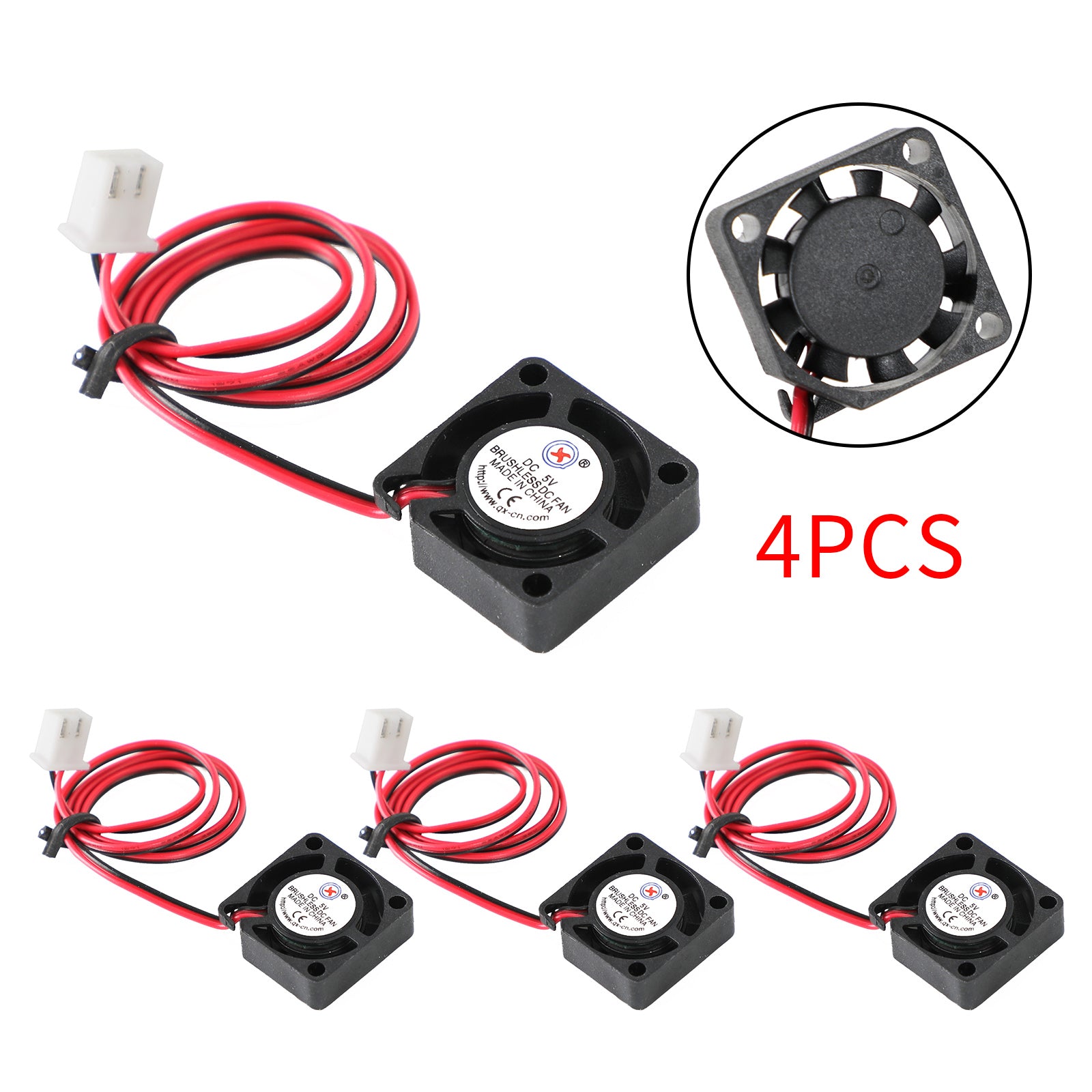 4x Brushless DC Cooling Blower Fan 5V 2006 20x20x6mm Sleeve 2 Pin Wire