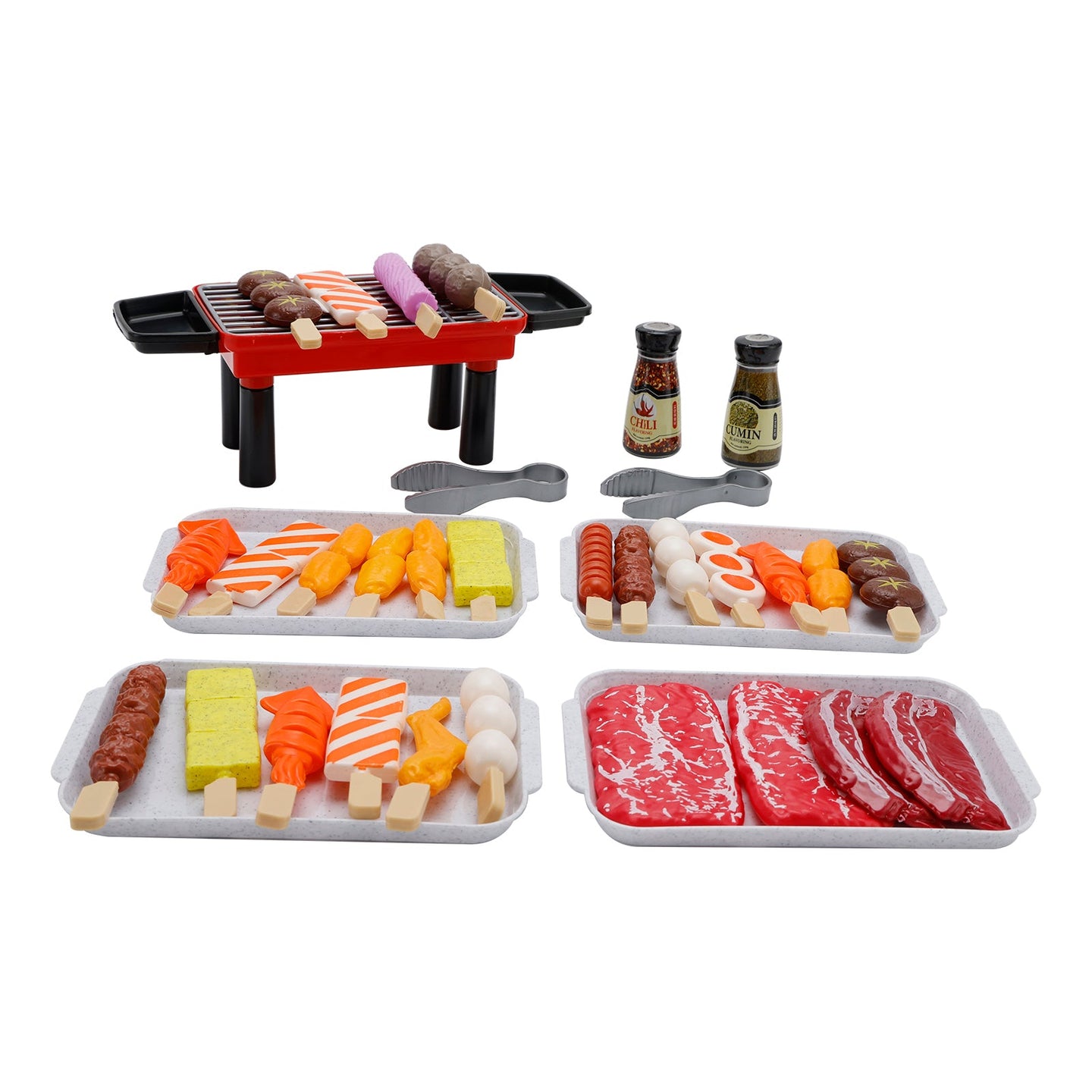 36PCS BBQ Pretend Play Food Toy Set – Grill & Kitchen Cooking Tools for Kids