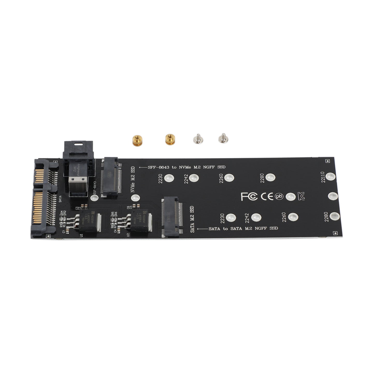 SFF-8643 to U2 Kit NGFF M-Key to HD Mini SAS NVME PCIe SSD SATA Adapter